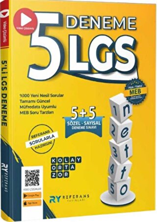 LGS Netto Tamamı Video Çözümlü 5 Fasikül Genel Deneme Seti Kolay - Orta - Zor