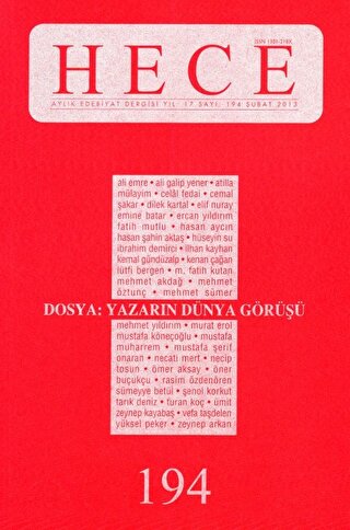 Hece Aylık Edebiyat Dergisi Sayı: 194